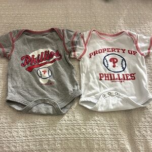 Phillies Baby Onesies Set - Gray and White
